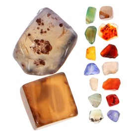 TEHAUX 500g Pack Natural Agate Decorative Beads Safe Fish Tank Gravel Aquarium Stones Fish Tank Rocks Freshwater Saltwater Aquarium Decorations