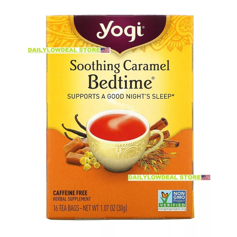 Yogi Tea Soothing Caramel Bedtime Caffeine Free 16 Tea Bags