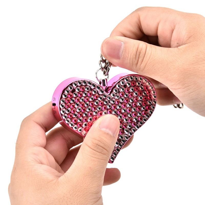 Self Defense Alarm Heart Shape Security Protect Personal Alert(Red)