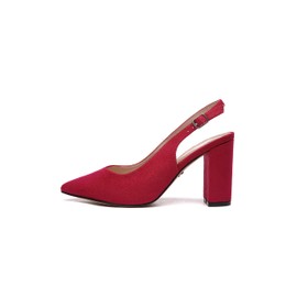 Rio Fiore 2062A-9-J Women's Court Shoes, Black/Blue/Mint/Red/Purple/White/Beige/Green, 8.5 cm Block Heel, Faux Leather/Textile, Pink Sling Pumps