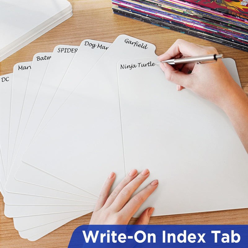 Comic Book Dividers with Tabs – 50 Pack, Archival Thick