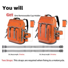 MORXPLOR Mochila impermeable, resistente al agua, 35 L/55 L, cierre superior enrollable con tapa, bolsa seca flotante acolchada impermeable