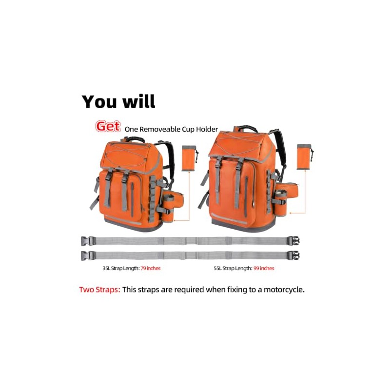 MORXPLOR Mochila impermeable, resistente al agua, 35 L/55 L, cierre