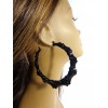 Divas Diggables LARGE BAMBOO HOOP EARRINGS BLACK BAMBOO HOOP EARRINGS