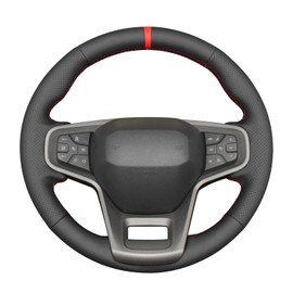 MEWANT Steering Wheel Cover Compatible with Ford Bronco 2021-2024 Geniune Leather