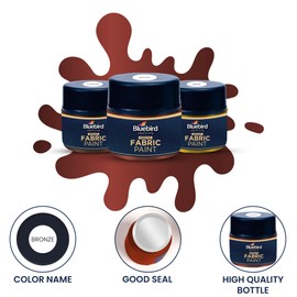 BLUEBIRD 6-Pack Fabric Paint, Pearlescent Colors, 0.85 Fl Oz each, Permanent Fabric Paints for Clothes