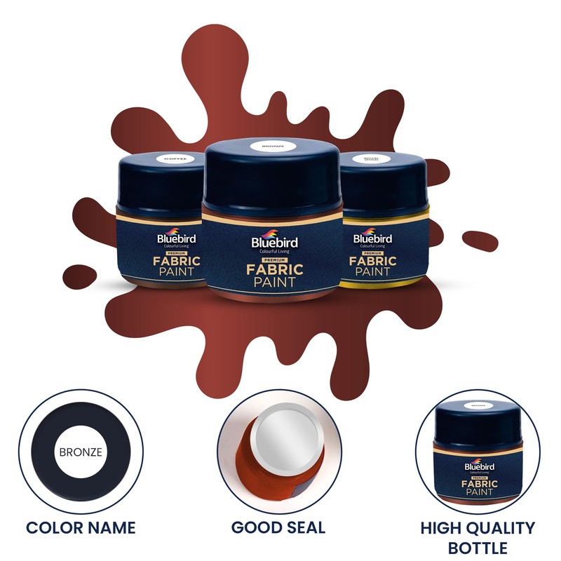 BLUEBIRD 6-Pack Fabric Paint, Pearlescent Colors, 0.85 Fl Oz each,