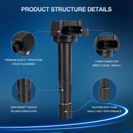 GRIZZLY AUTO Ignition Coil Packs and Spark Plugs Replacement for 2004-2007 Sarurn Vue 2006-2008 Honda Pilot Ridgeline V6 3.5L 2003-2006 Acura MDX Replaces# UF400 C541 Set of 6