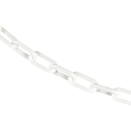 Mr. Chain Plastic Barrier Chain, White, 1.5-Inch Link Diameter, 25-Foot Length (30001-25)