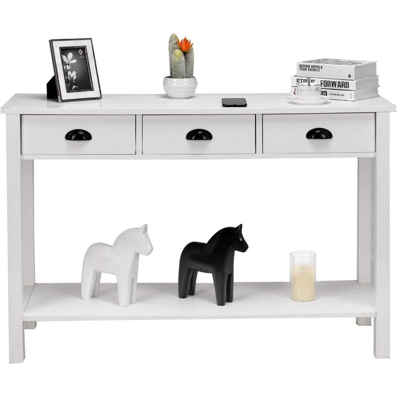 WATERJOY 47’’ Console Sofa Table with 3 Storage Drawers and