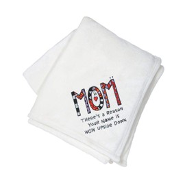 Enesco Our Name is Mud Cuppadoodle Mom Name is Wow Soft Plush Throw Blanket, 50 by 60 Inch, White