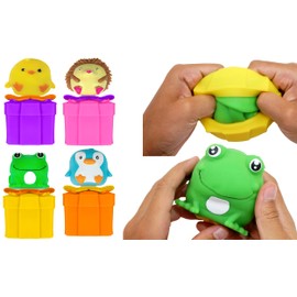 JA-RU Reversible Animal in a Box Mochi Squishy Toy (1 Squishies) Slow Rising Squeeze Toys for Kids & Adults. Stress-Anxiety Relief Fidget Toy Party Favors Stuffer Classroom prizes for Toddlers 4415-1