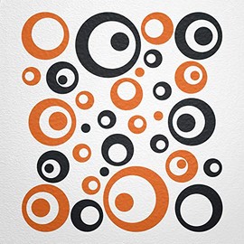WANDfee® Wall Tattoo, Circles, Dots, 50 Stickers, Colour Choice For Children's Bedroom, Living Room, Hallway, Bathroom, Kitchen, Tile Stickers, black