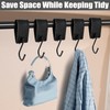 FORETOGO 8 Pcs Leather S Hooks,Multifunctional S-Hook with Leather Loop,Black