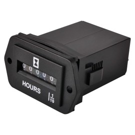 HonorMeet Analog Operating Hour Counter, DC 6V to 80V, Total Hours for Maintenance, Data Storage for Lawn Mower Generator Tractor, Motorhome, Motorhome, Air Compressor.(Diamond-DC)