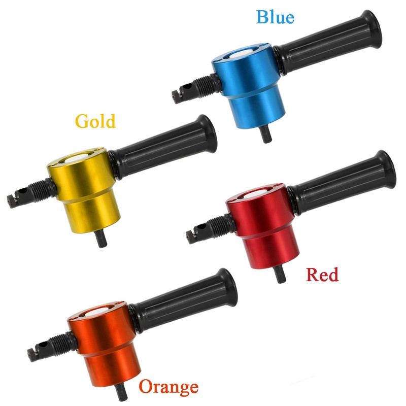 Double-headed Sheet Metal Nibbler Cutter 360 Degree Adjustable Drill Attachment