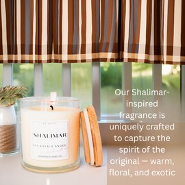 Scented Candle Shalimar –Our Version with Bergamot, Rose & Jasmine, Elegant Womens Fragrances, Gift for Women, Aesthetic Home Decor, Organic Coconut Wax Candle, Clean 50h Burn, USA