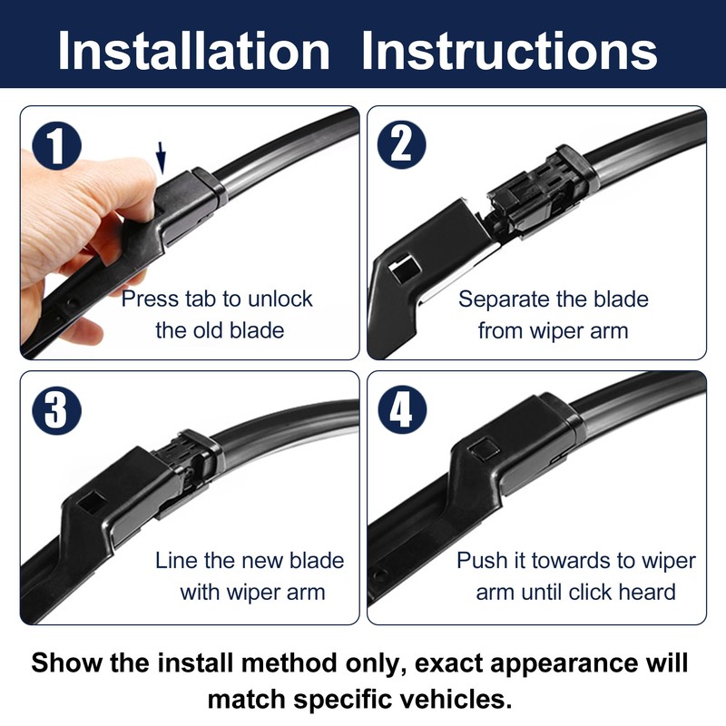 X AUTOHAUX 1 Pair 25"+22" Front Windshield Wiper Blade for
