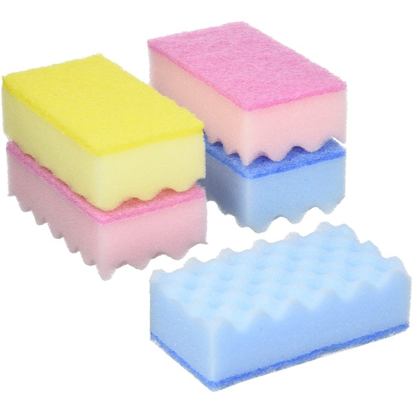 Kokubo 3667 Value Choice Kitchen Sponge, Scratch Resistant, Gentle Washable, Soft Type, Pack of 5