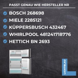 Lichtblau 2 x Door Hinges for Fridge Front Assembly I Suitable for Bosch and Siemens 00268698, Miele 2285121, Privileg 00907485 and Many More I Hinge Set for Fridge Door
