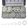 Yakamoz Nylon Washers, 520Pcs White Nylon Flat Washers Assortment Kit