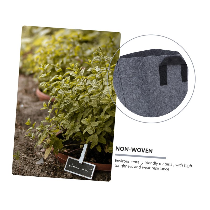 Mipcase Non-Woven Planting Bag Round Bucket Gardening Pouch Long-Lasting and
