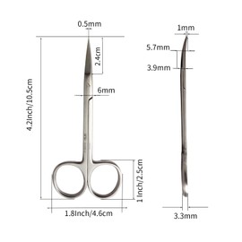 RWD IRIS-Fine Micro Scissor, 4.2 Inch Sharp Tip Curved Iris Medical Scissors, Martensitic Stainless Steel Surgical Scissors, Precision Cutting for Surgical, Dental & Lab, S12006-10