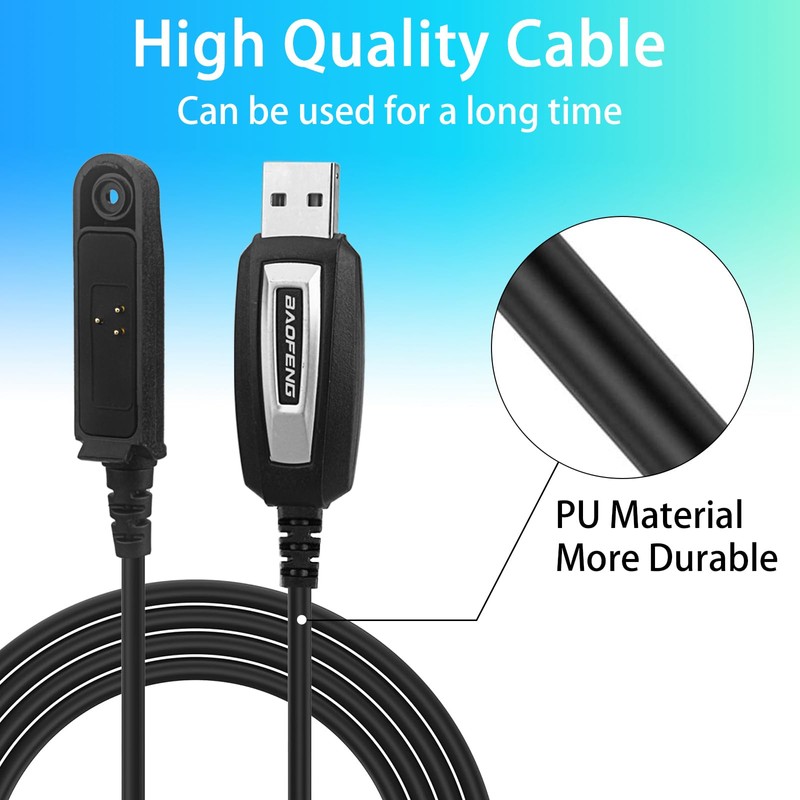 BAOFENG Programming Cable USB，Waterproof Two Way Radio UV-9R Plus for