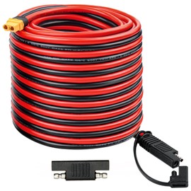 MOOKEERF 10AWG SAE to XT60 Connector Extension Cable 30FT, XT60 Female to SAE Cable with SAE Polarity Reverse Adapter for Portable Power Station Solar Panel Solar Generator