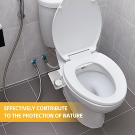 WRMORAXE Bidet Self-Cleaning, Dual Nozzle, Non-Electric Bidet Attachment for Toilet Seat, Easy installation, Adjustable Mounting Holes