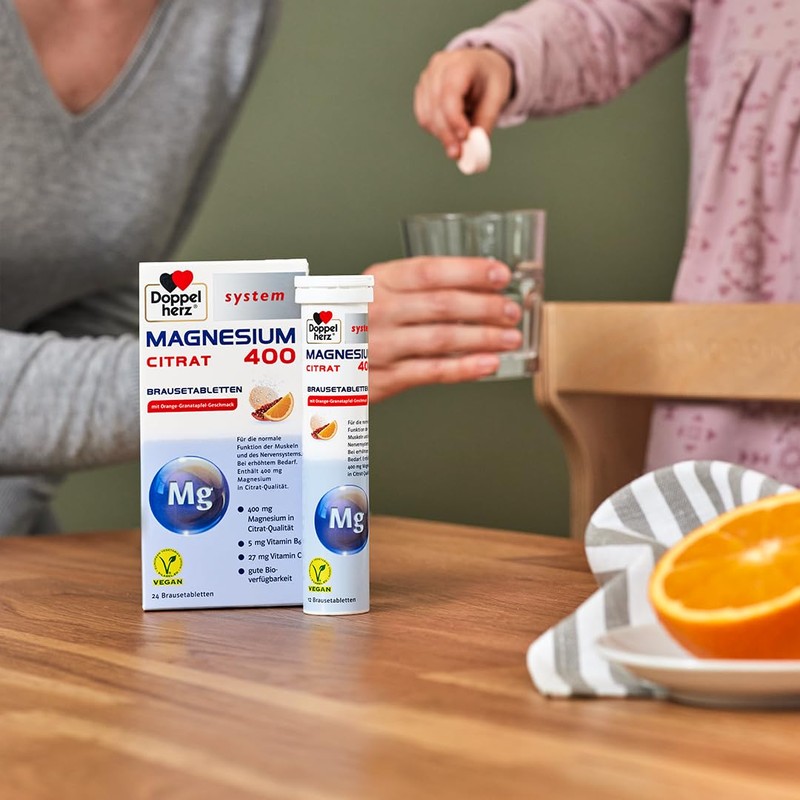 Doppelherz System Magnesium 400 Citrate Effervescent Tablets - Good Bioavailability