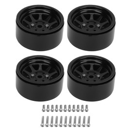 4PCS RC Wheel Rim Set Zinc Alloy Steel Universal 1.9 Inch 10 Rims RC Crawler Car Wheel Hub for Axial SCX10 II III Black