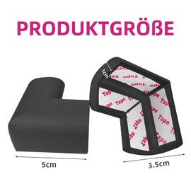 Corner Protection Table Edge Protection Profile - Foam Edge Protection for Child Safety Rubber Table Corner Protection for Stable Adhesion to Wood, Glass & Metal (Pack of 10)