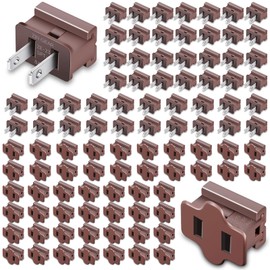 LEIFIDE 100 Pcs Christmas Lighting Outlet Female and Male Slip Plug Holiday Brown Vampire Plugs Zip Electrical Plug Gilbert Slide Plug Inline Plug Adapter for Xmas Lights Party Decoration (SPT-1)