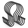 AmazerBath Shower Curtain Hooks Black Shower Curtain Rings, Simple Double