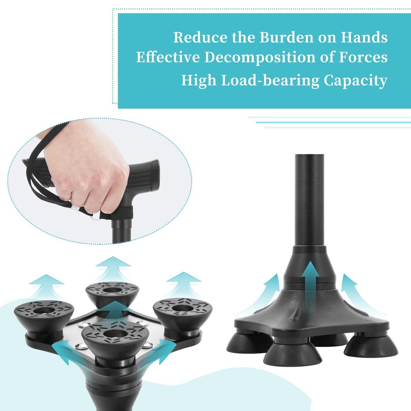 Walking Cane Accessories Durable Replacement Quad Canes Tips, Extra Stability;