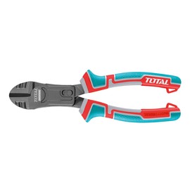 TOTAL - Reinforced Diagonal Cutting Pliers - 228mm - for Wire, Cable, Nails or Screws - Strong and Durable - Ergonomic Non Slip Handle - Chrome Vanadium Construction