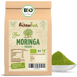 Moringa Powder Organic 1000 g Aromatic, Pleasant, Slightly Sharp Flavour, 100% Genuine Moringa Oleifera Leaf Powder, from Controlled Organic Cultivation from Achterhof