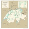 Switzerland Political Administrative Province Map Country Nation Poster Print