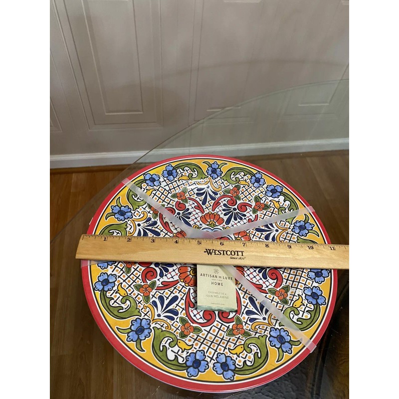 Artisan De Luxe Melamine Spanish Tile Medallion Dinner Plates 11"