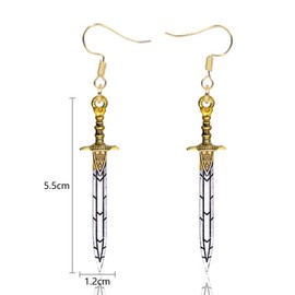 Percy Jackson Riptide Sword Sea of Monsters Olympian Demigod Silver Tone Drop Dangle Earrings