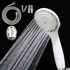 Decohomeforu High Pressure Handheld Shower Head with Stainless Steel Hose(1.5m/5ft), Powerful Water Spray Shower Head against Low Pressure Water Flow, With Hose & Adjustable Mount Shower Bracket