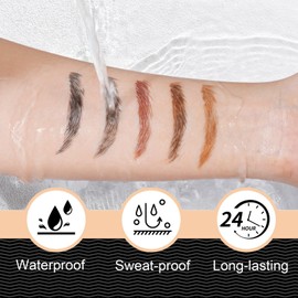 Eyebrow Pencil - Microblading Eyebrow Pen - Tattoo Eyebrow Pen with Fork Tip - Upgraded 3d Waterproof Creates Natural Looking Stays Long-Lasting Waterproof Eyebrow Pen