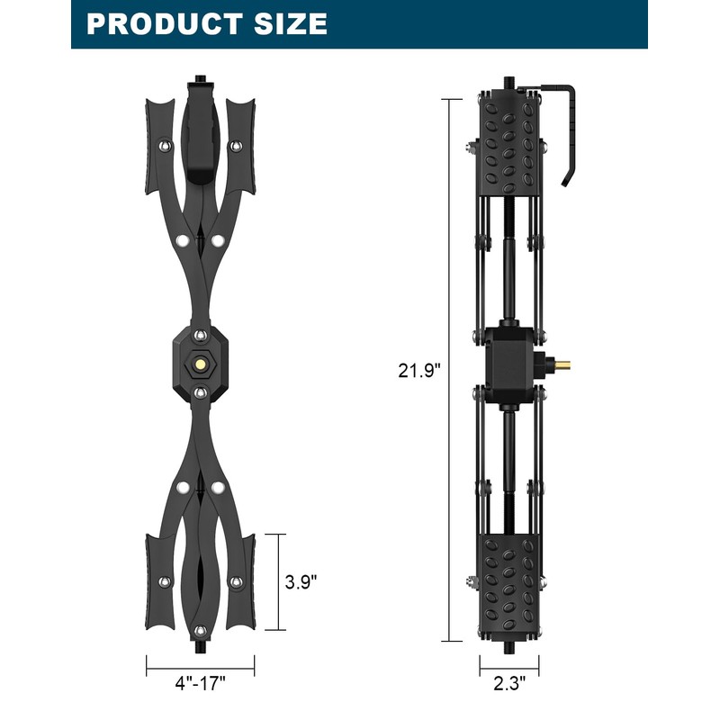 Rvdeaa Black X-Shape Wheel Chocks Stabilizer XL [Extended Allow Drill