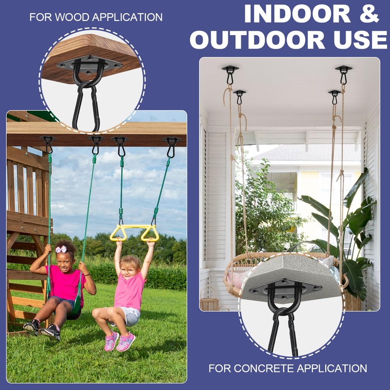Feanron Hammock Hooks 4 Pack, Heavy Duty Hammock Hanging Kit,