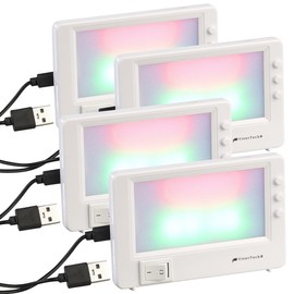 VisorTech LED TV Simulator: Set of 4 TV Simulators for Burglar Deterrent, USB Operated (TV Simulator with Timer, TV Simulation)