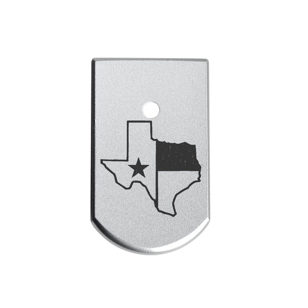 Beretta 92 96 INOX Magazine Base Plate Silver NDZ - Texas State Border Outline Flag