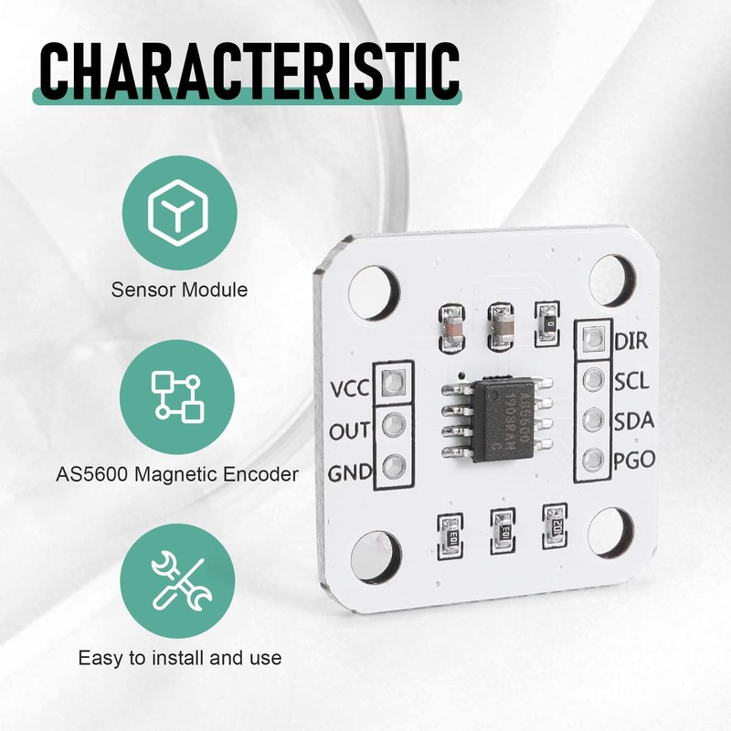 Hcskoss 4pcs AS5600 Magnetic Encoder IIC PWM Magnetic Induction Angle