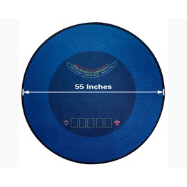 BALIKEN Round 55'' x 55'' Texas Hold'em and Blackjack Table Felt, Portable Foldable Poker Games Round Mat