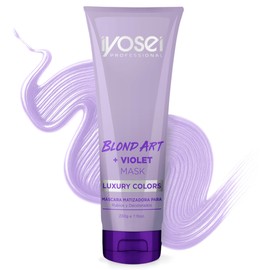IYOSEI Professional Blond Art+ Purple Toner Mask for Blonde, Bleached, Highlighted & Silver Tones – Violet Conditioning Treatment for Color-Correcting Brassy Shades